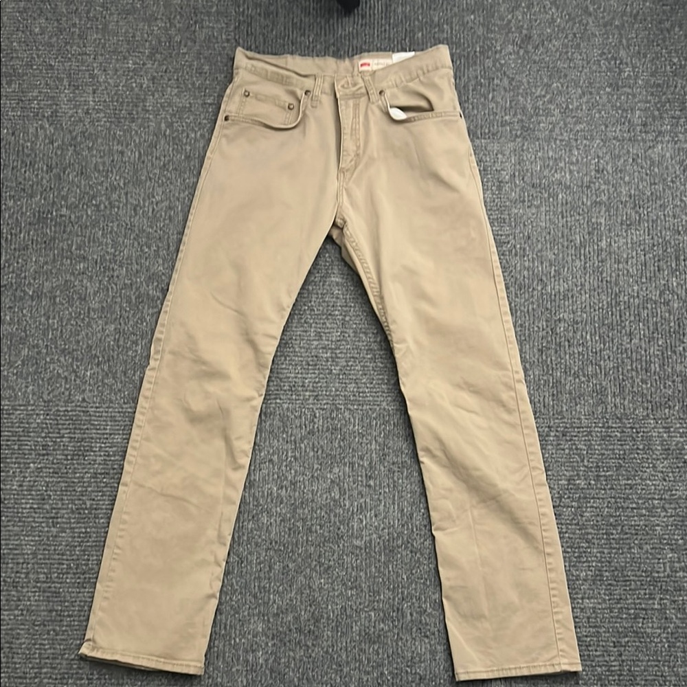 Tan Straight-Leg Pants